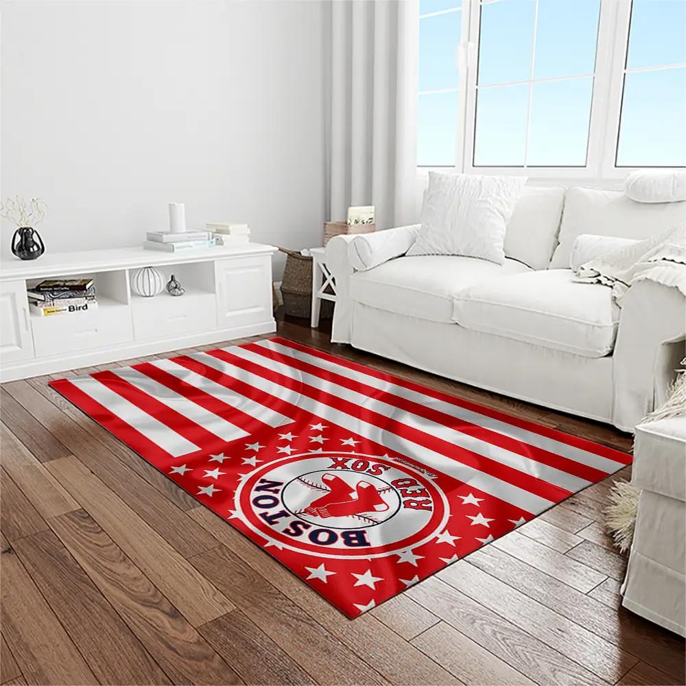 Mlb boston red sox baseball team logo rectangle area rug brs38 Rectangle Rug
