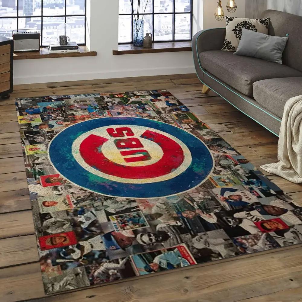 Mlb chicago cubs baseball team logo rectangle area cc41 Rectangle Rug