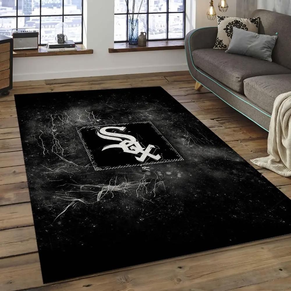 Mlb chicago white sox baseball team logo rectangle area cws28 Rectangle Rug