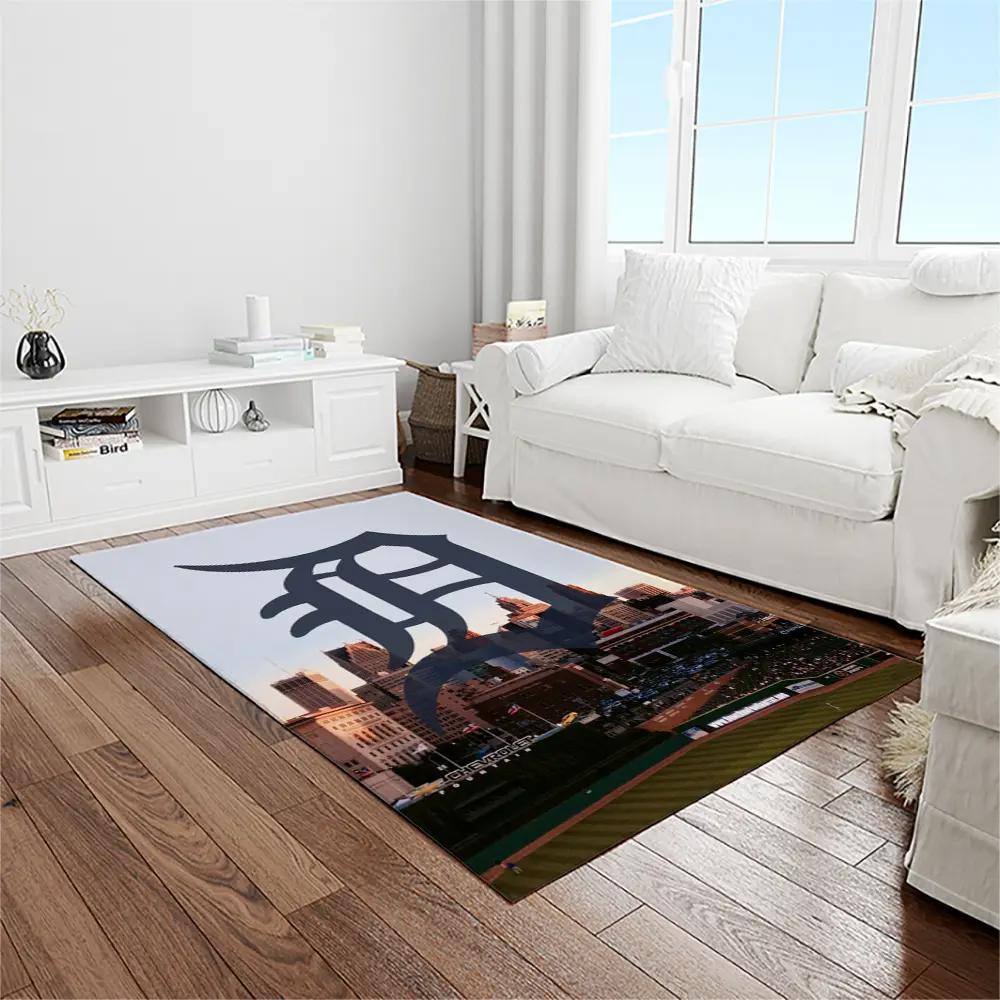 Mlb detroit tigers baseball team logo rectangle area rug dt35 Rectangle Rug