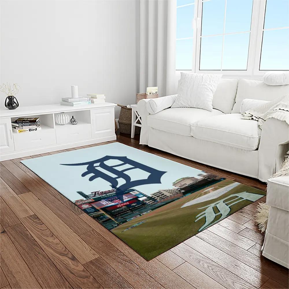 Mlb detroit tigers baseball team logo rectangle area rug dt36 Rectangle Rug