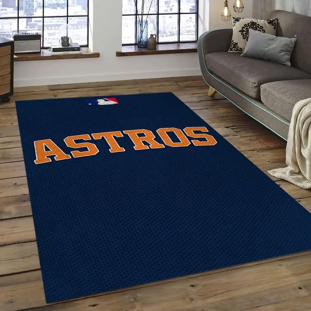 Mlb houston astros baseball team logo rectangle area ha08 Rectangle Rug