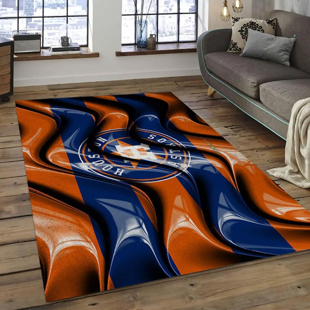 Mlb houston astros baseball team logo rectangle area ha24 Rectangle Rug