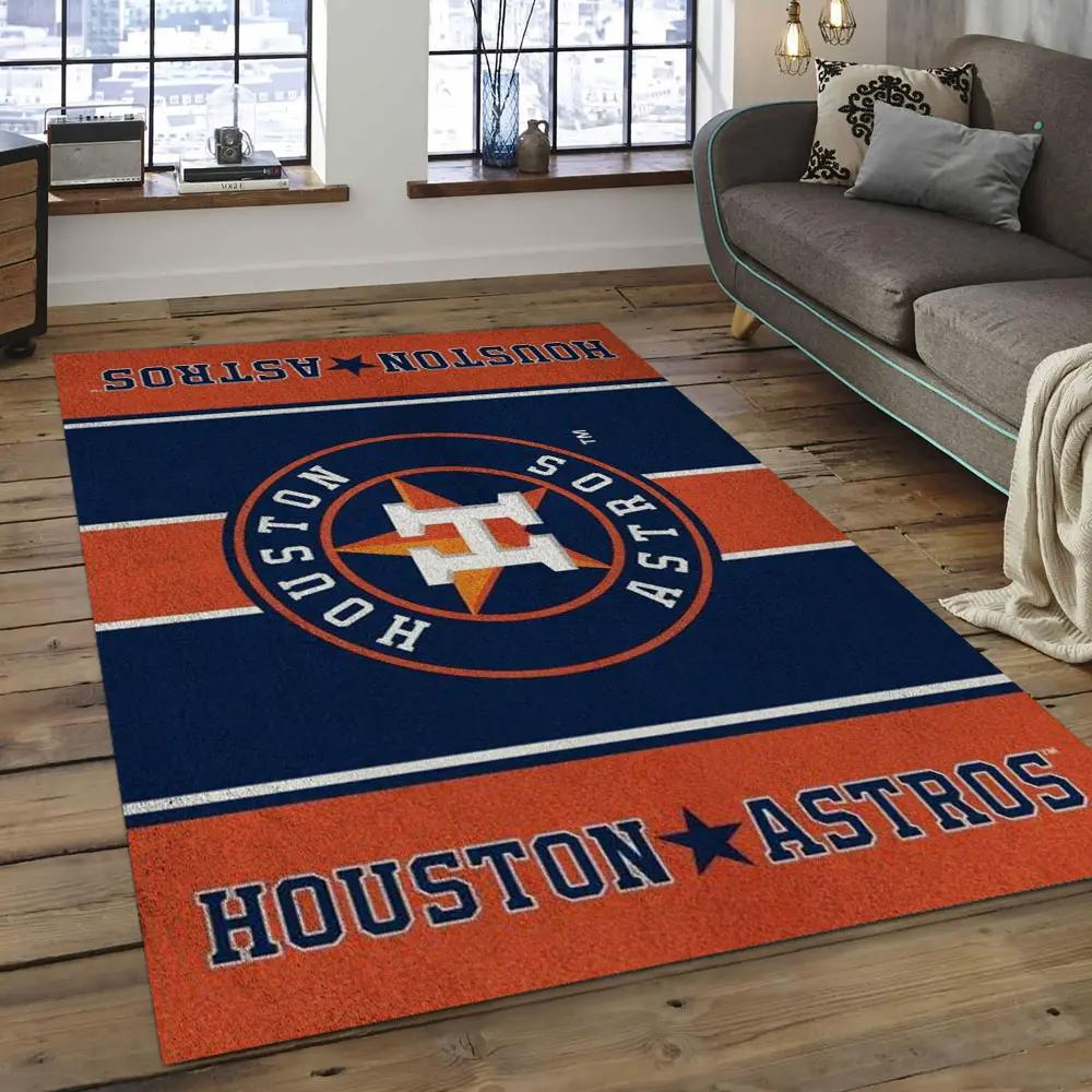 Mlb houston astros baseball team logo rectangle area ha35 Rectangle Rug
