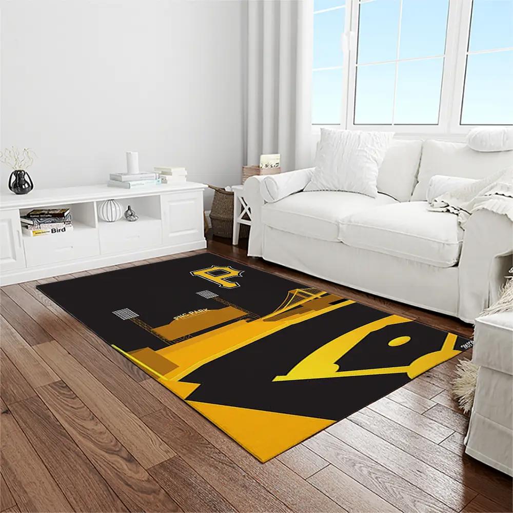 Mlb pittsburgh pirates baseball team logo rectangle area rug pp18 Rectangle Rug