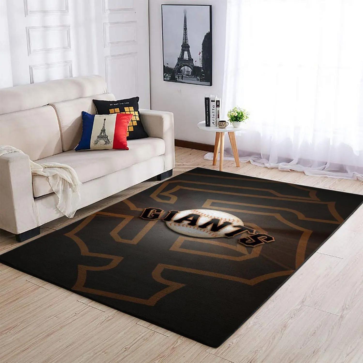 Mlb san francisco giants team logo area living room rug v1076 Rectangle Rug