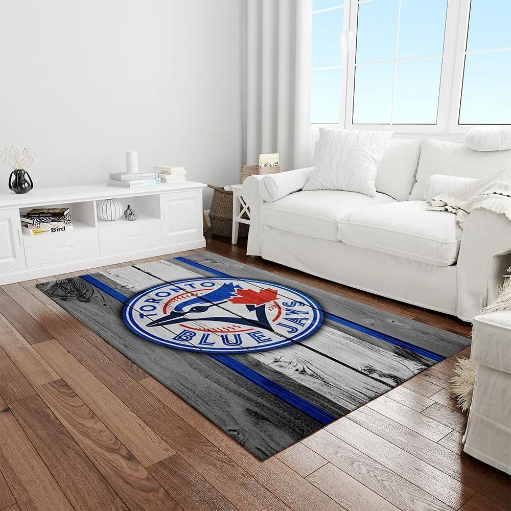 Mlb toronto blue jays baseball team logo rectangle area rug tbj25 Rectangle Rug