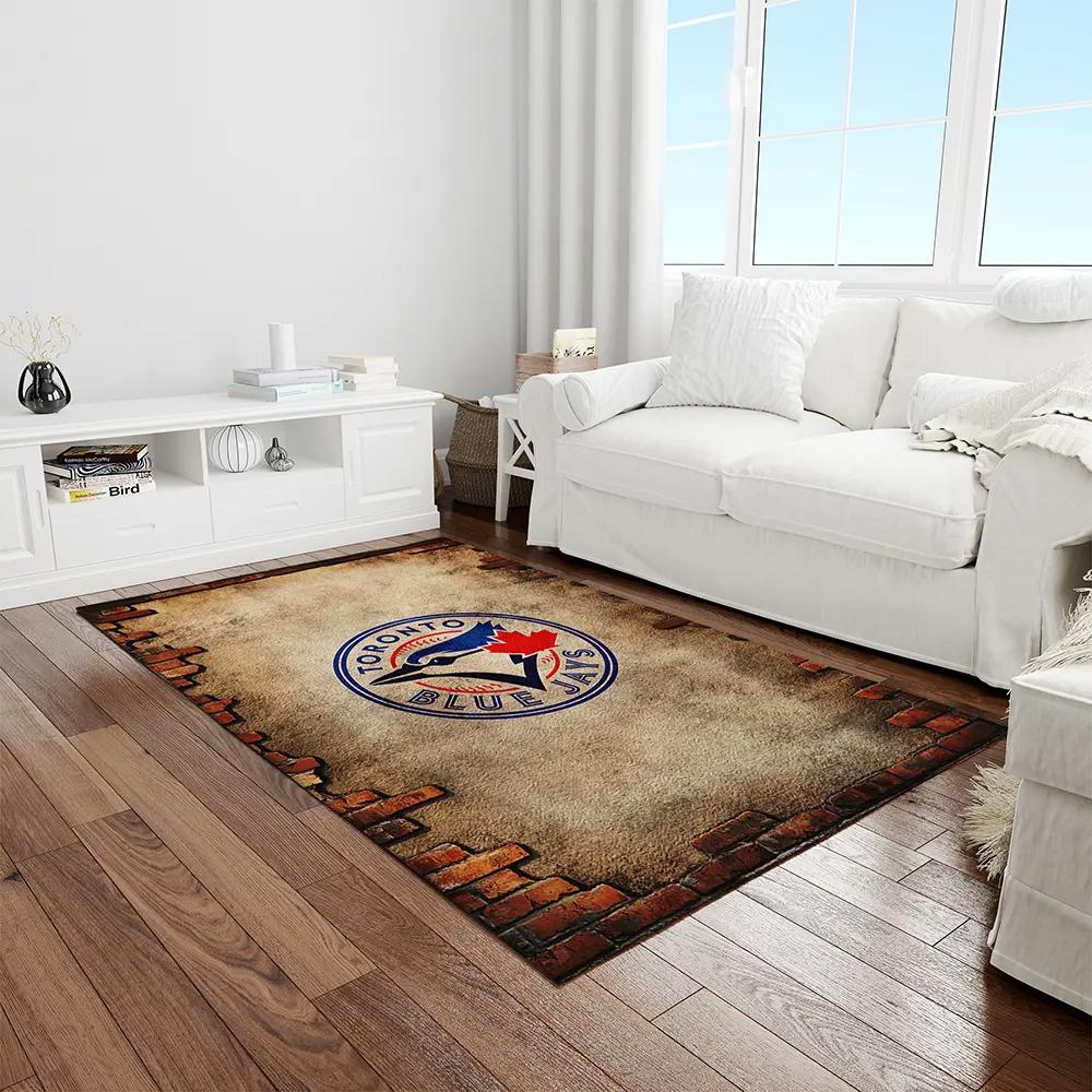 Mlb toronto blue jays baseball team logo rectangle area rug tbj43 Rectangle Rug