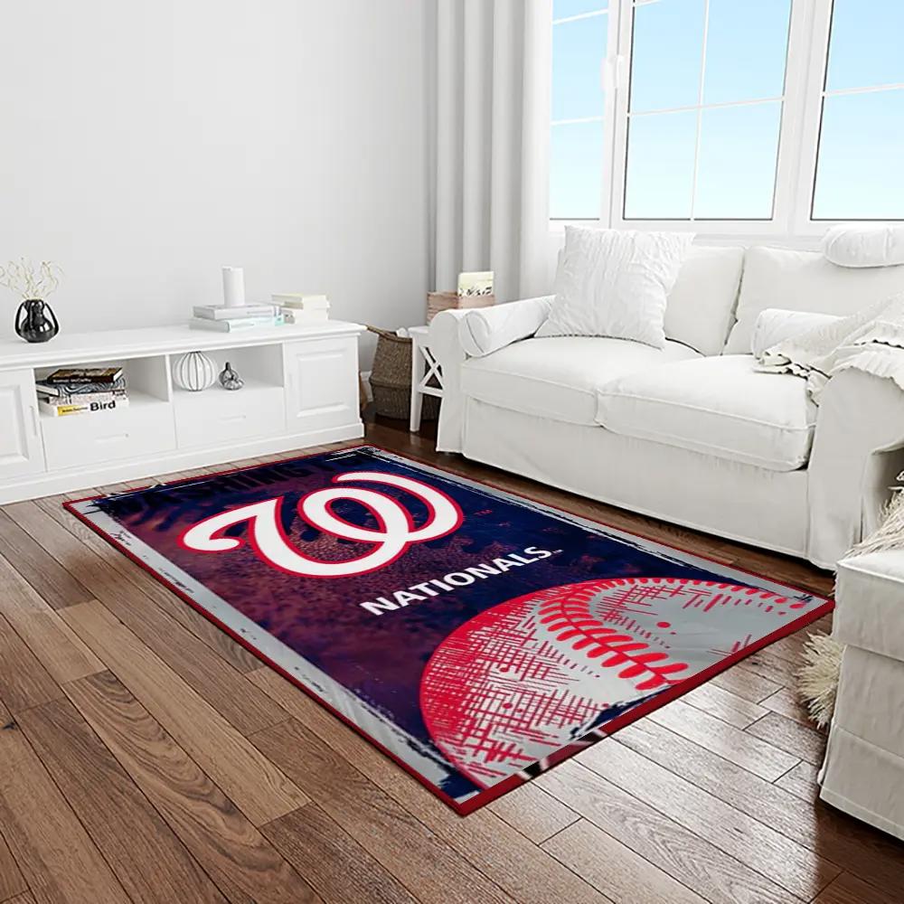 Mlb washington nationals baseball team logo rectangle area rug wn27 Rectangle Rug