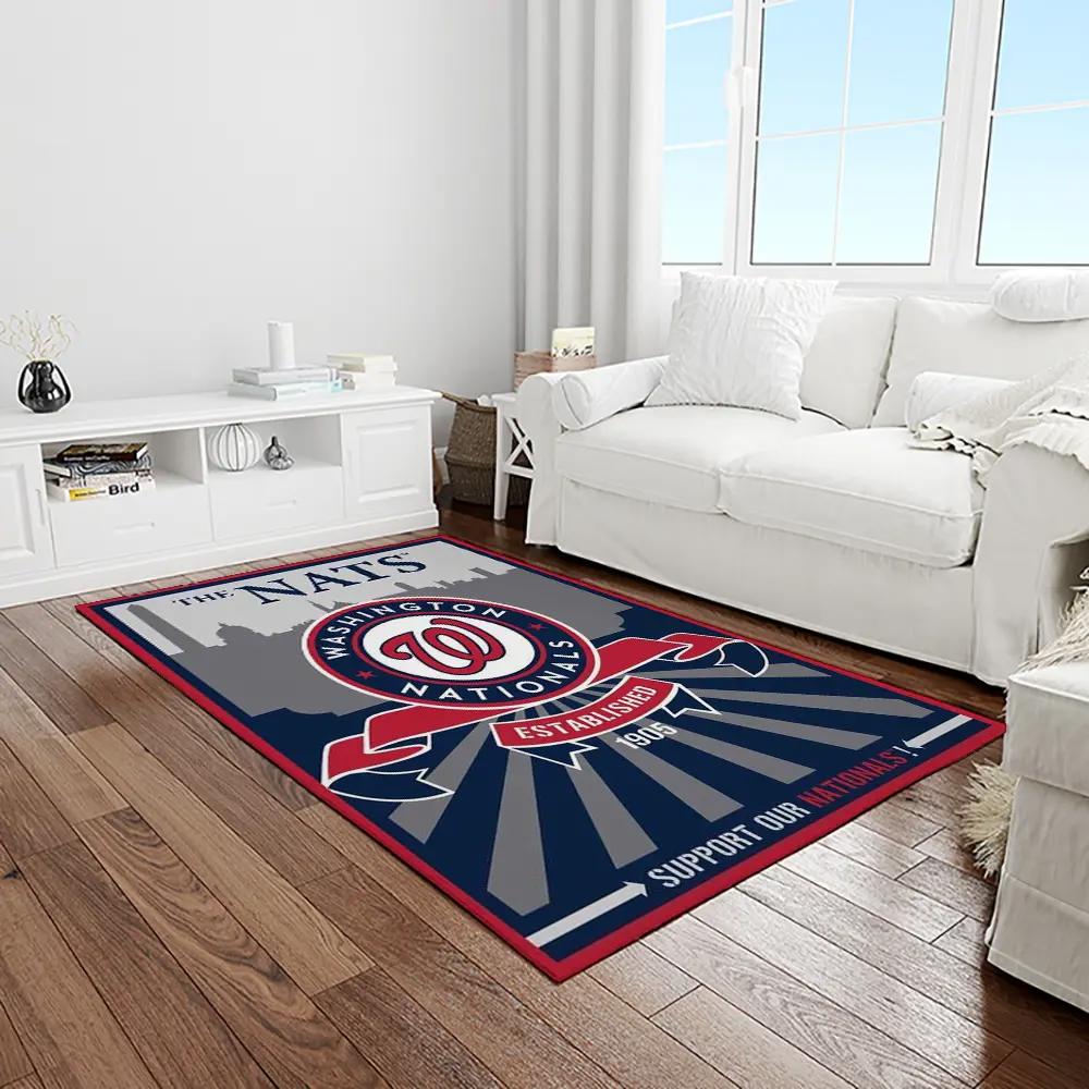 Mlb washington nationals baseball team logo rectangle area rug wn39 Rectangle Rug