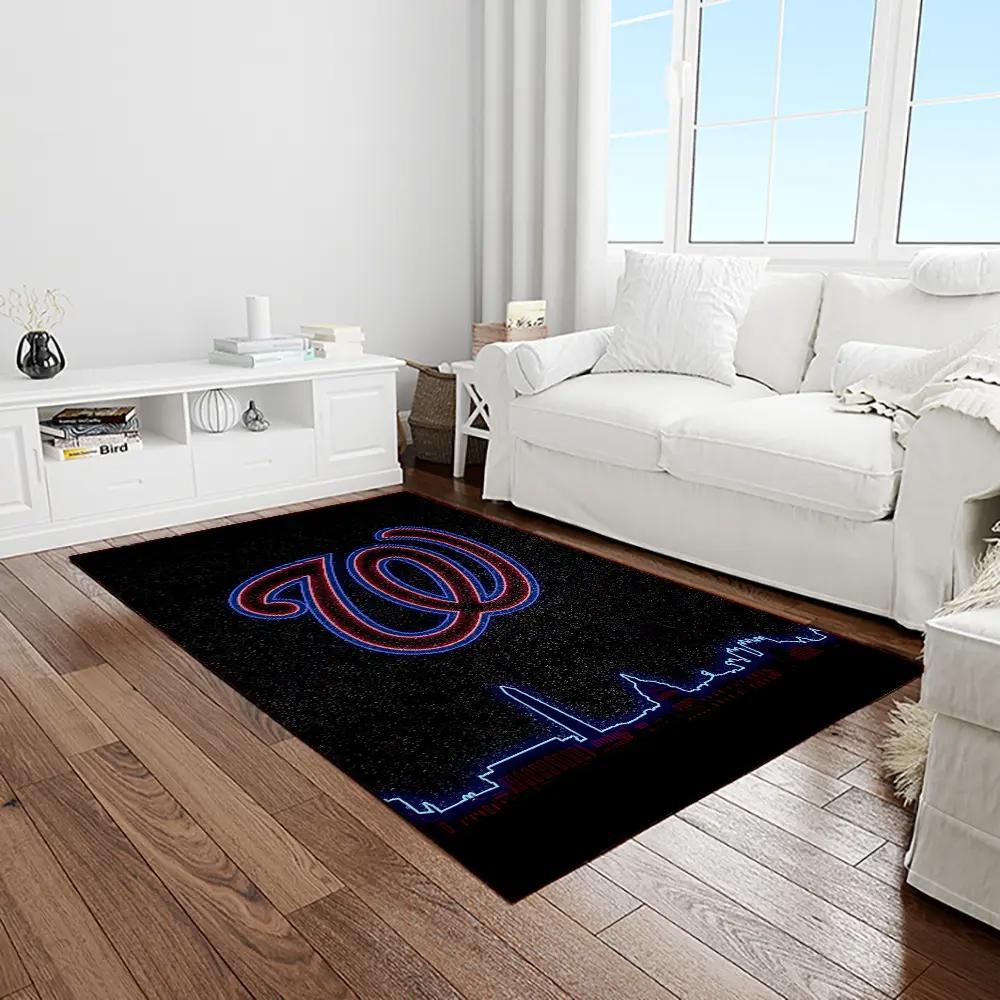 Mlb washington nationals baseball team logo rectangle area rug wn45 Rectangle Rug