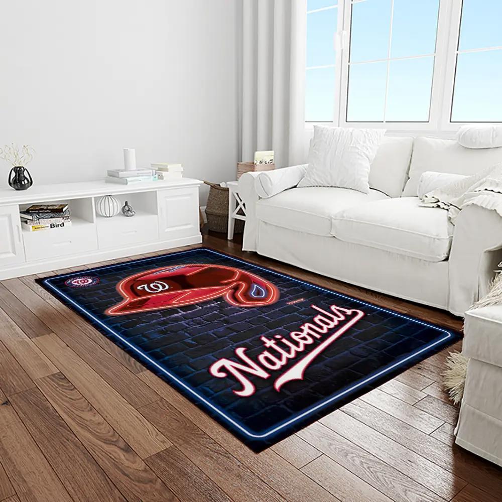 Mlb washington nationals baseball team logo rectangle area rug wn52 Rectangle Rug