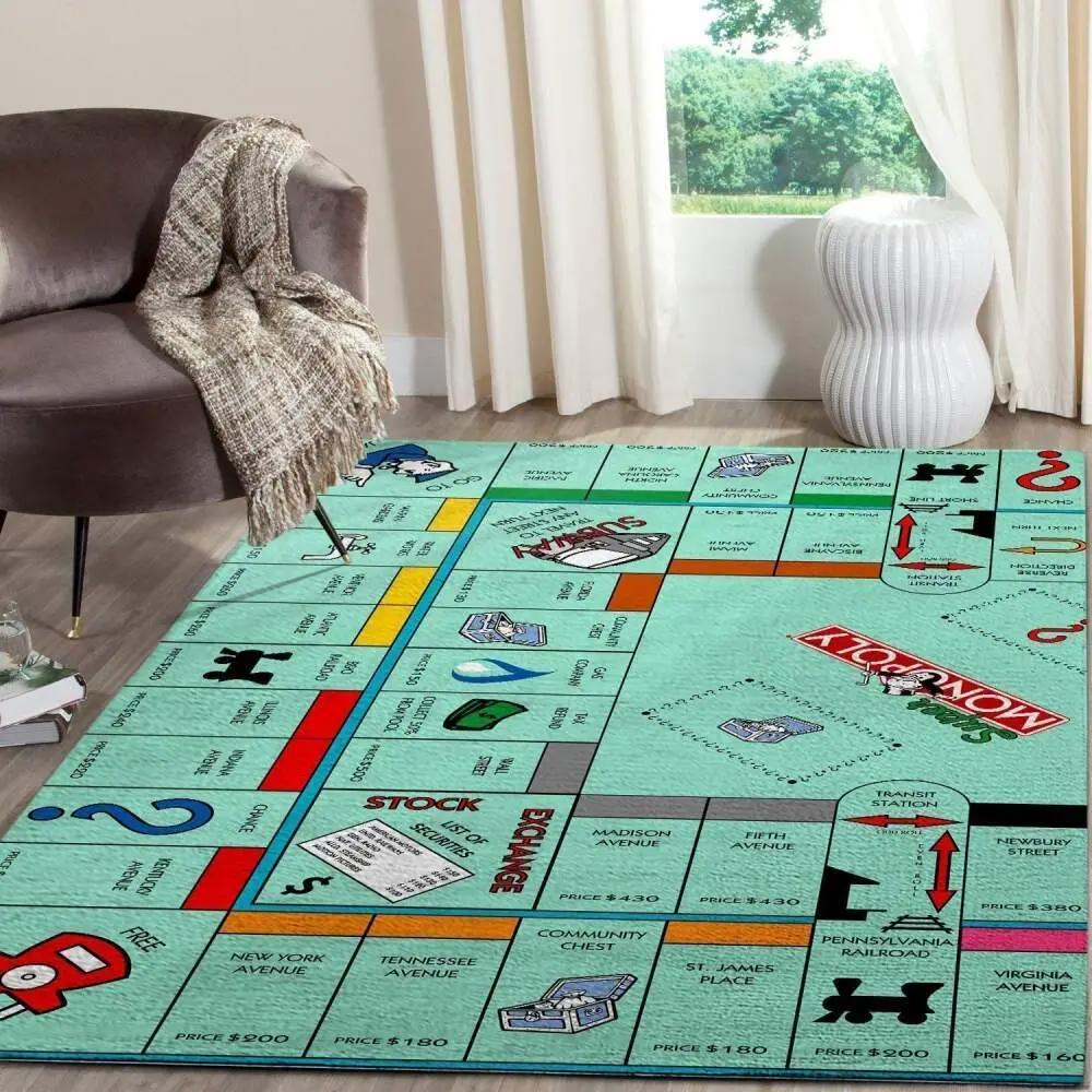 Monopoly area rug gaming carpet gamer living room rugs rug regtangle carpet floor decor home decor v11247 Rectangle Rug