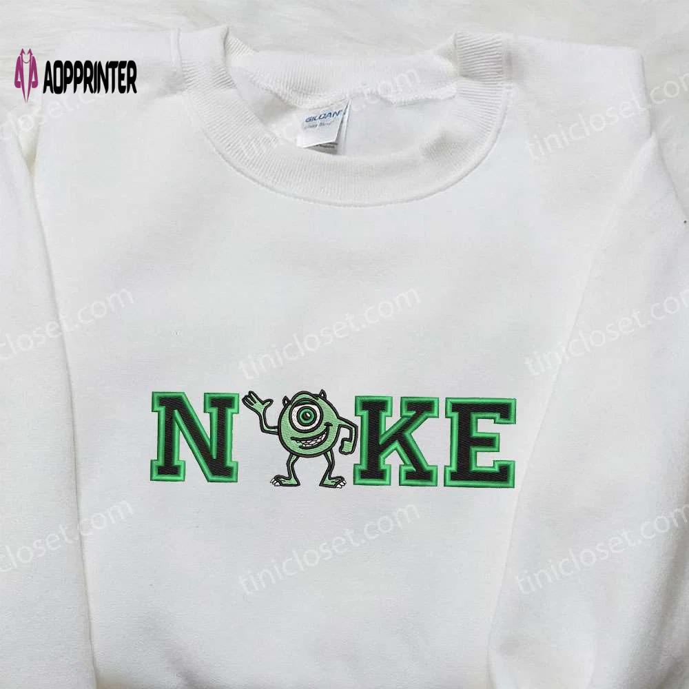Monsters inc mike wazowski x nike embroidered shirt sweatshirt & hoodie: disney inspired apparel Embroidered Shirt