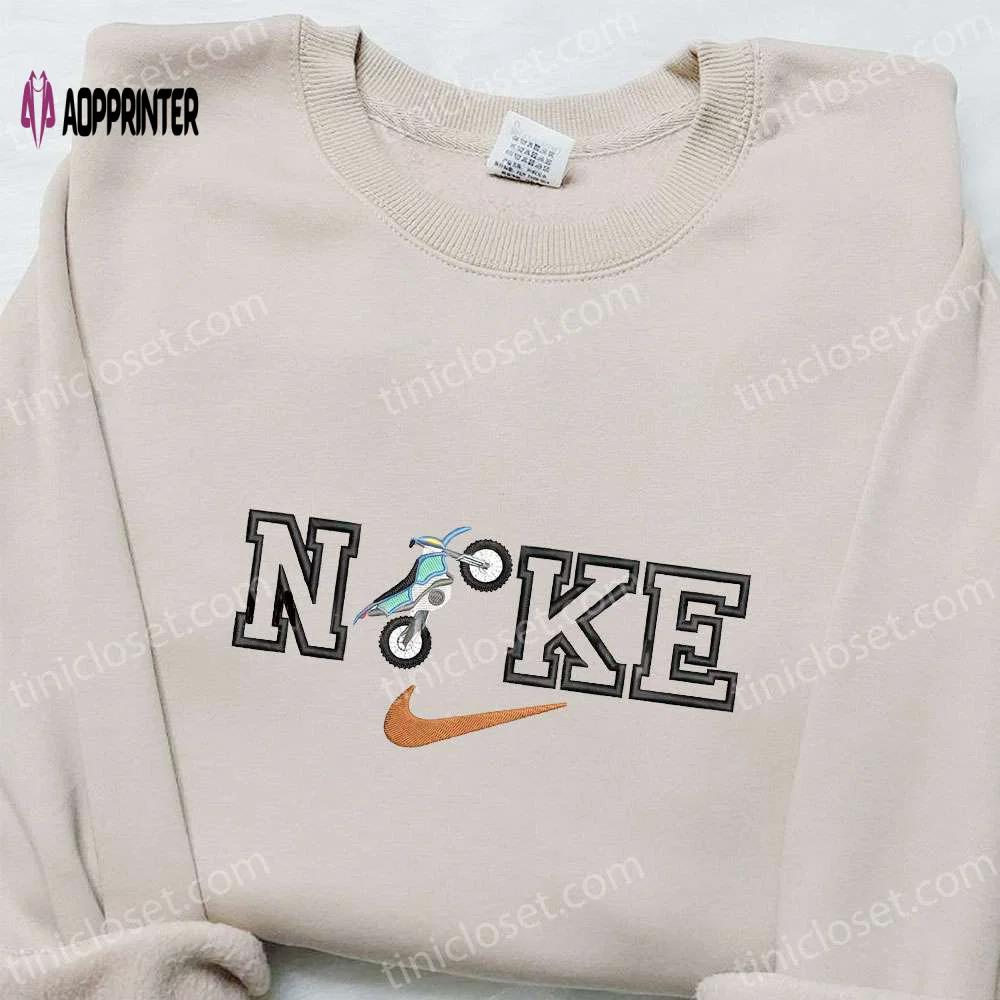 Motorcycle x nike embroidered shirt: best family gift ideas nike inspired t-shirt Embroidered Shirt