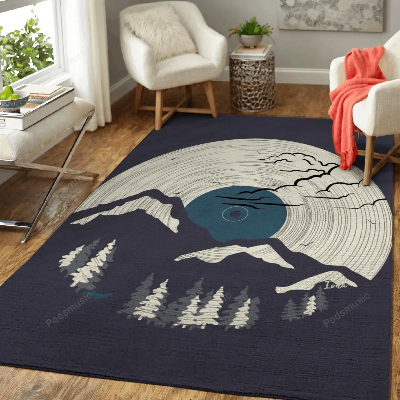 Mountain music music art for fans area rug living room carpet rug regtangle carpet floor decor home decor Rectangle Rug
