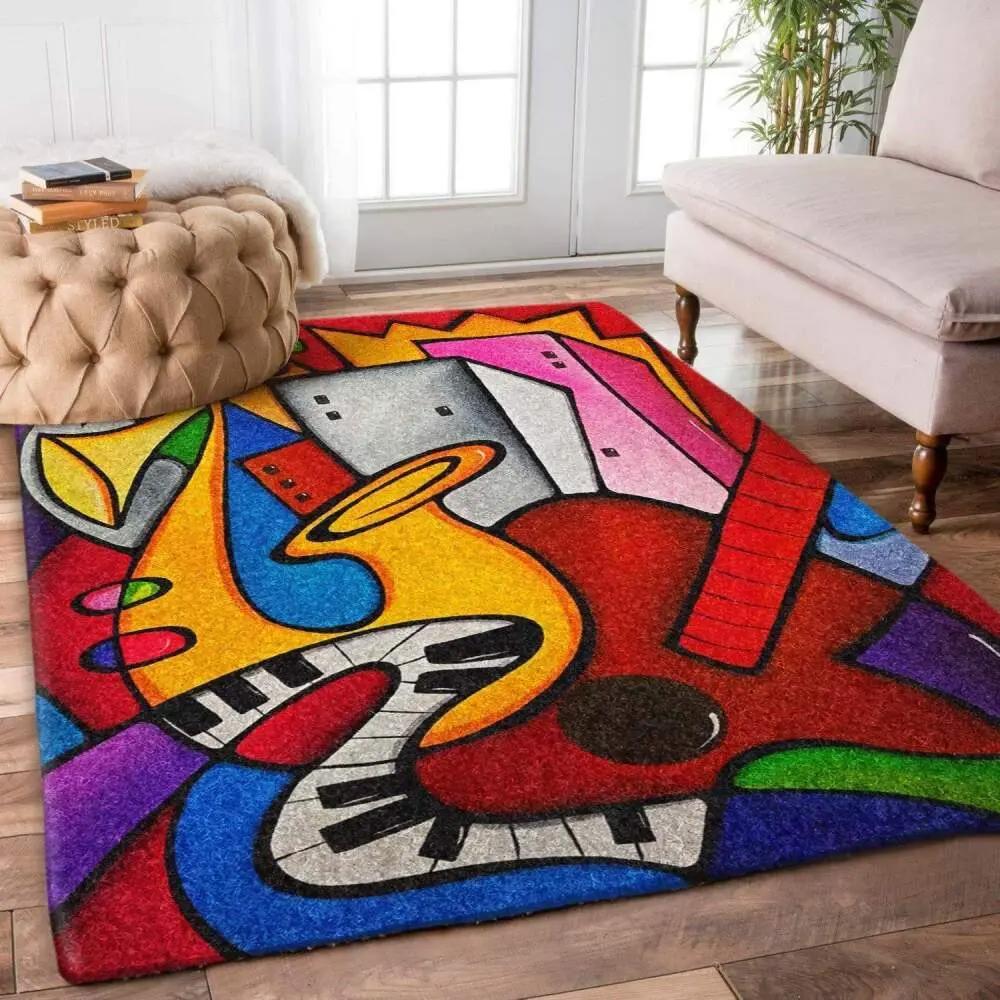 Music rug rcdd81f24434 area rug living room carpet rug regtangle carpet floor decor home decor Rectangle Rug