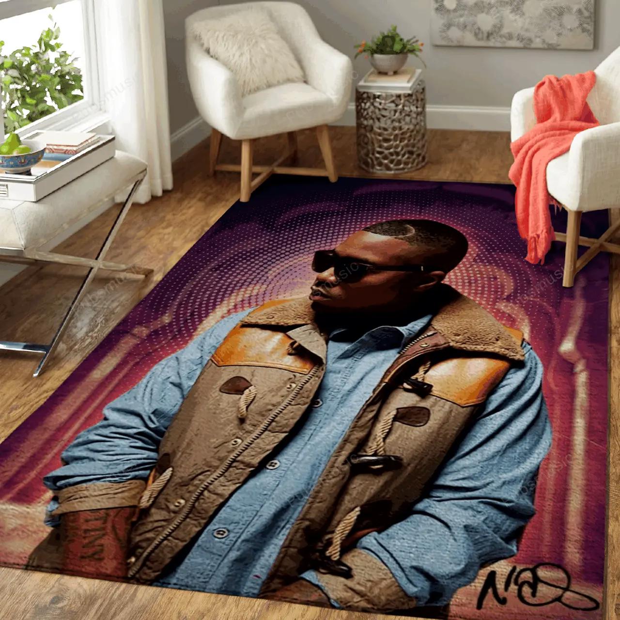 Nas rap music art for fans area rug living room carpet rug regtangle carpet floor decor home decor Rectangle Rug