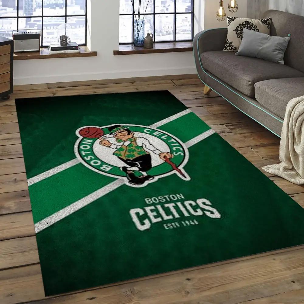 Nba boston celtics basketball legend team logo rectangle area bc41 Rectangle Rug
