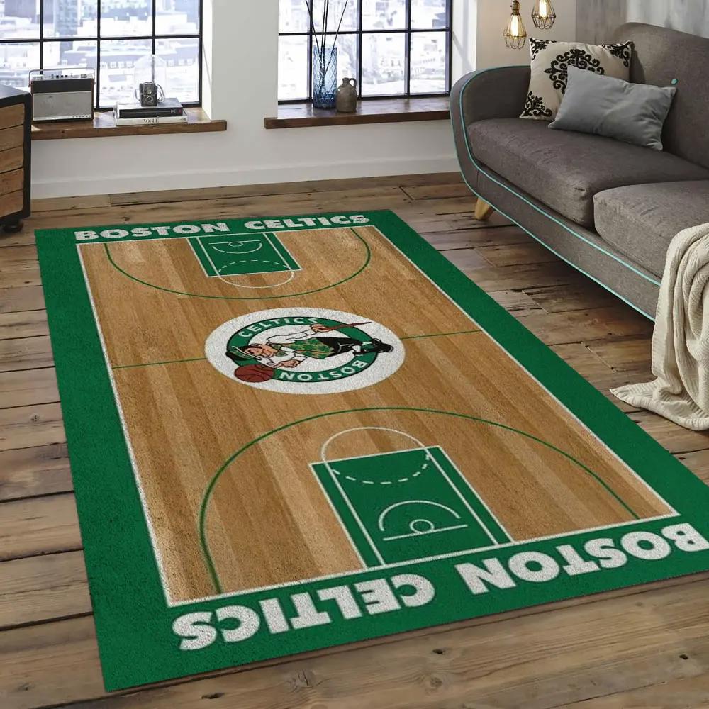 Nba boston celtics basketball legend team logo rectangle area bc51 Rectangle Rug