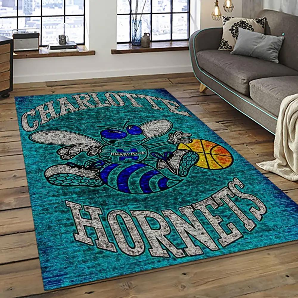 Nba charlotte hornets basketball team logo sport carpet area rug home decor best gift for friends ch83 Rectangle Rug