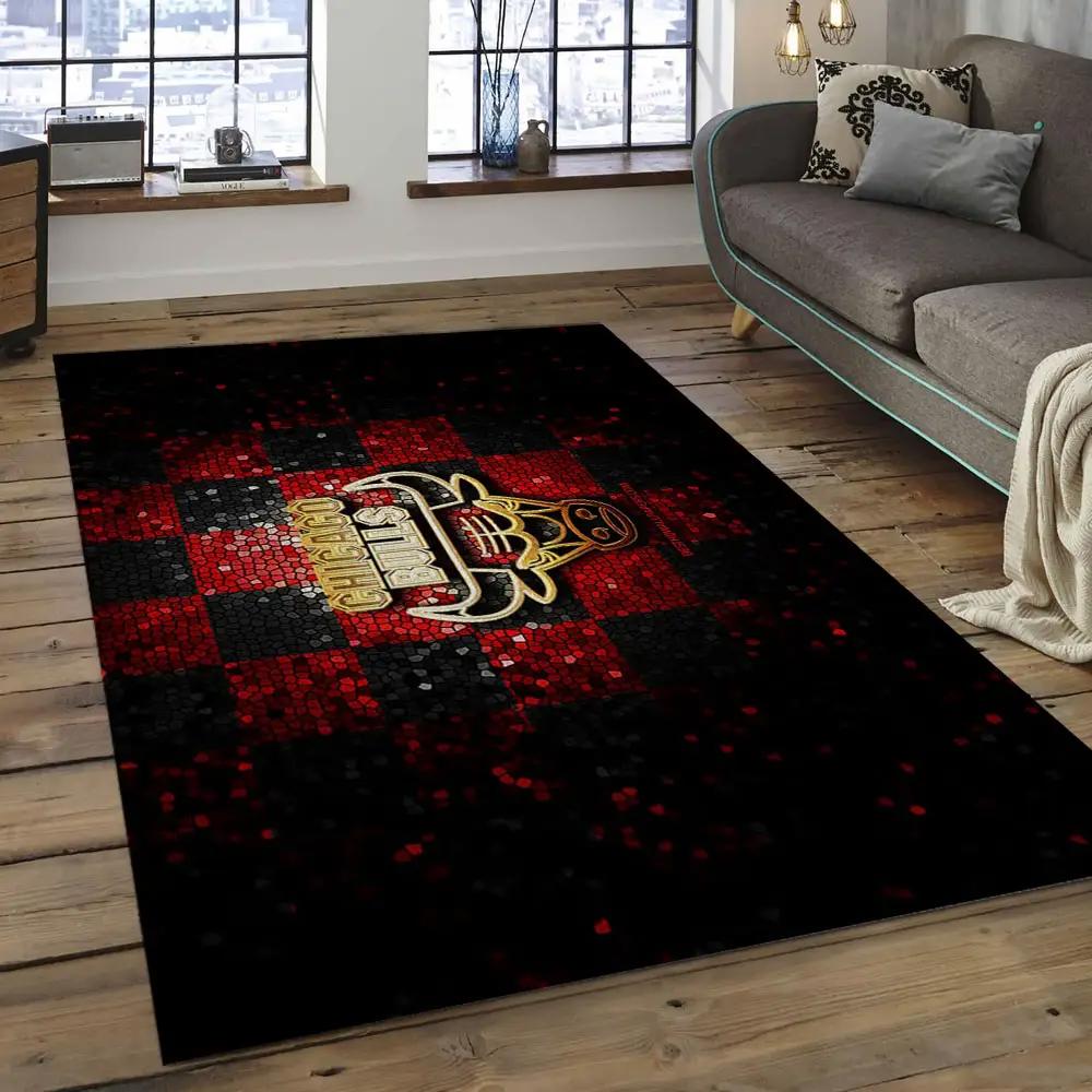 Nba chicago bulls basketball legend team logo rectangle area cb32 Rectangle Rug