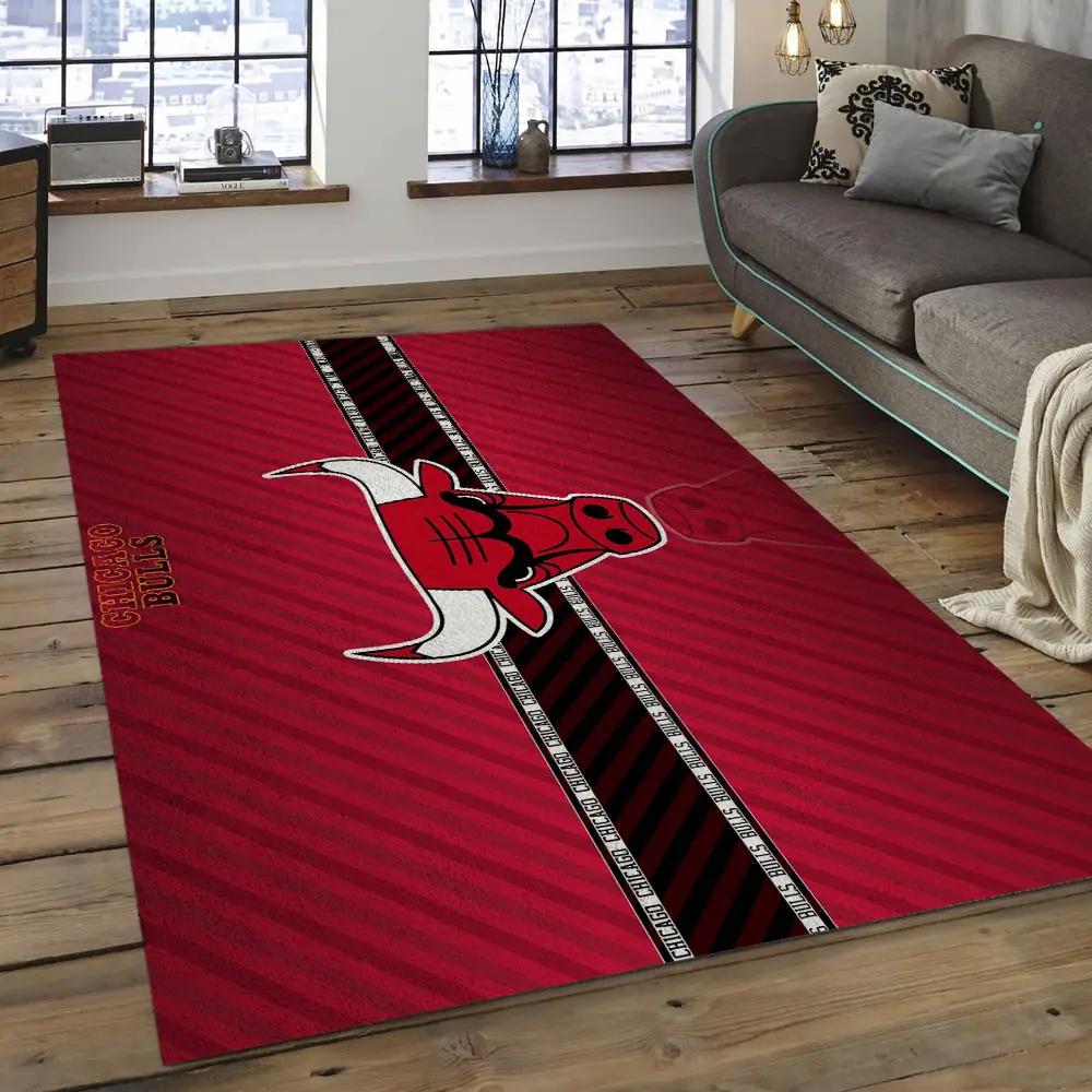 Nba chicago bulls basketball legend team logo rectangle area cb45 Rectangle Rug