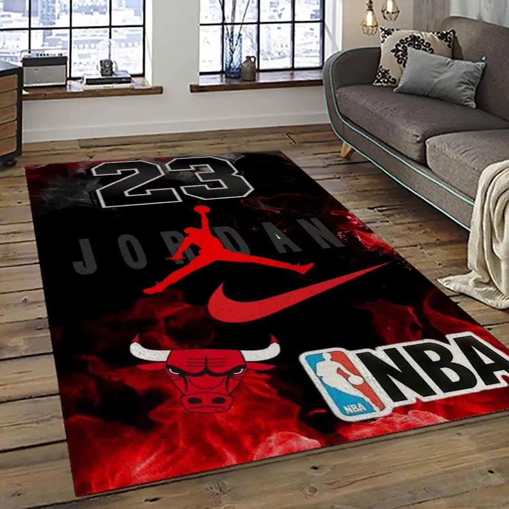 Nba chicago bulls basketball team logo sport carpet area rug home decor best gift for friends cb79 Rectangle Rug