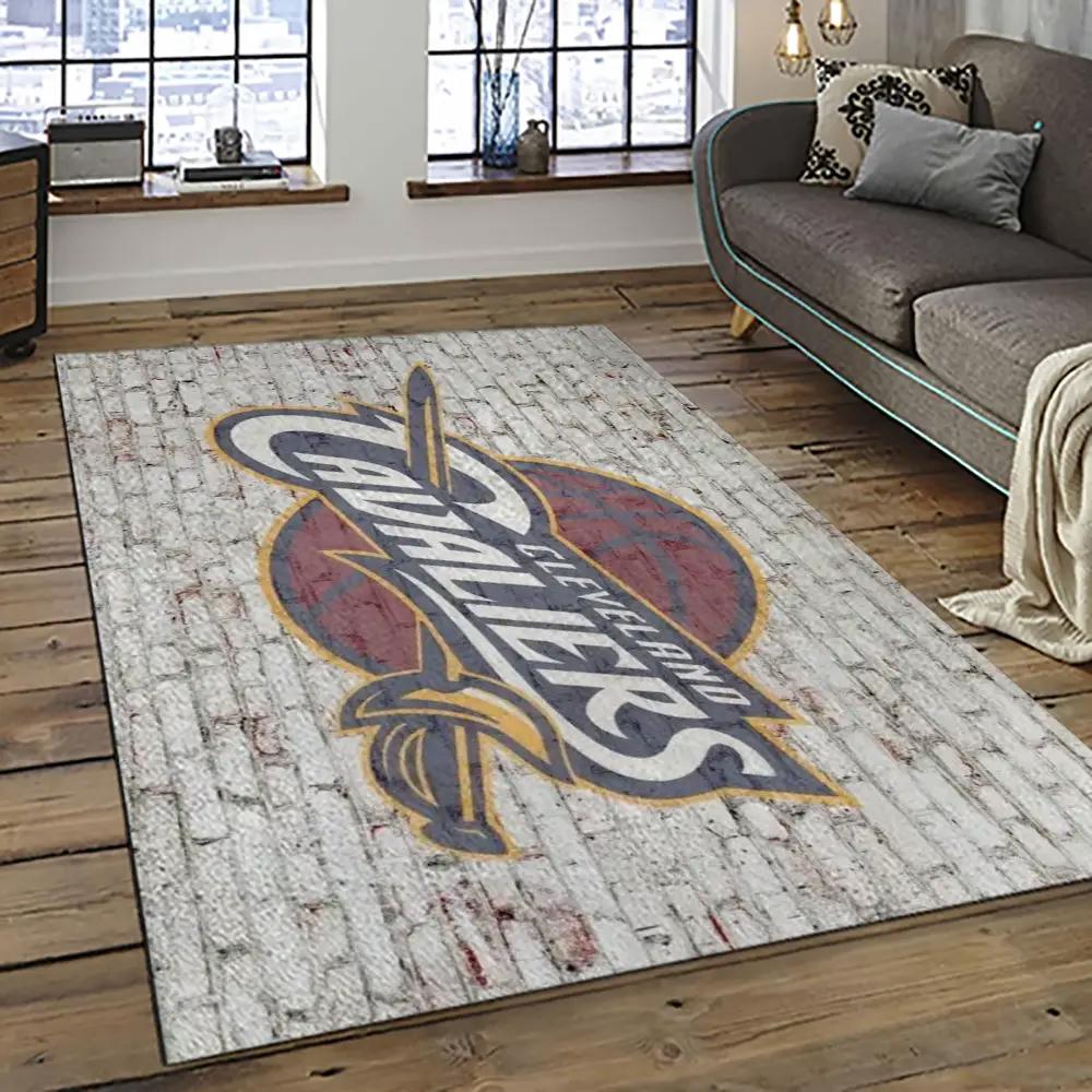 Nba cleveland cavaliers basketball team logo sport carpet rectangle area rug for living room cca3 Rectangle Rug