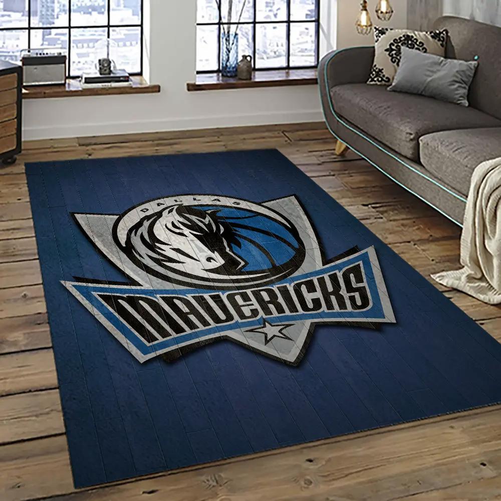 Nba dallas mavericks basketball team logo sport carpet rectangle area rug for living room dmr12 Rectangle Rug