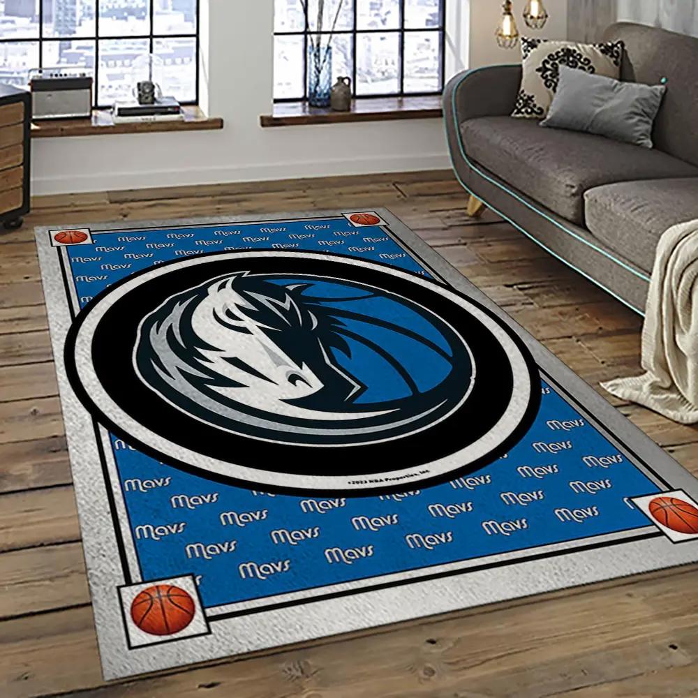 Nba dallas mavericks basketball team logo sport carpet rectangle area rug for living room dmr7 Rectangle Rug