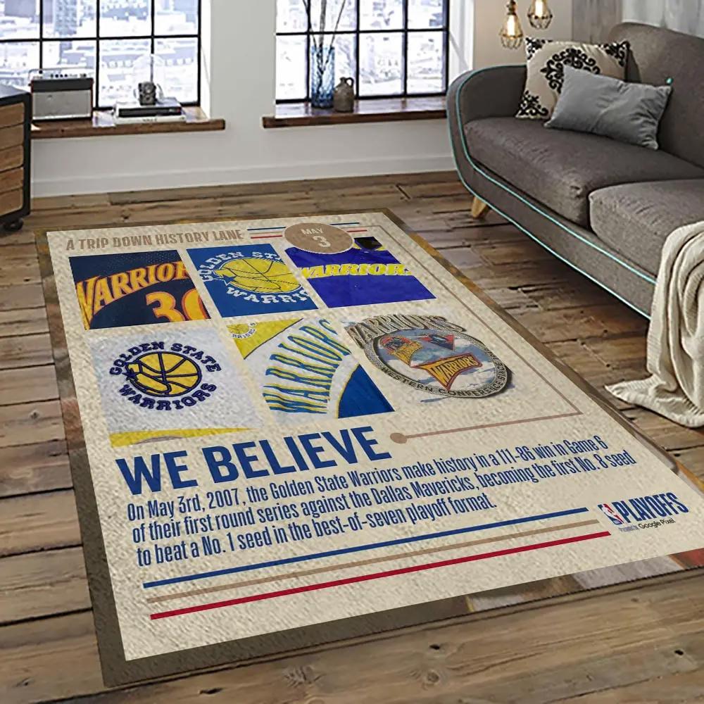 Nba golden state warriors basketball team logo sport carpet area rug home decor best gift for friends gsw69 Rectangle Rug