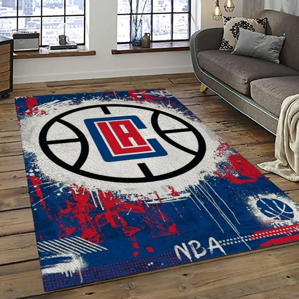 Nba los angeles clippers basketball team logo sport carpet rectangle area rug for living room lac17 Rectangle Rug