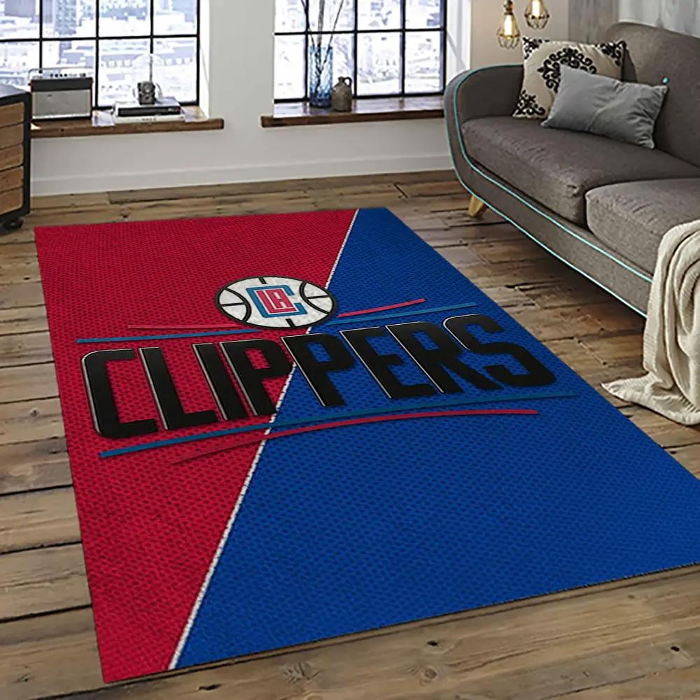 Nba los angeles clippers basketball team logo sport carpet rectangle area rug for living room lac3 Rectangle Rug