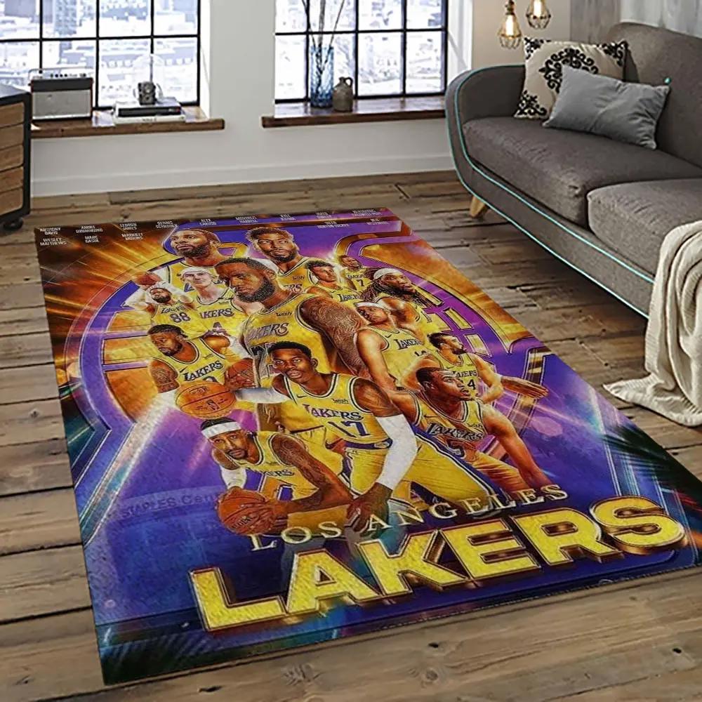 Nba los angeles lakers basketball team logo sport carpet area rug home decor best gift for friends lasl40 Rectangle Rug