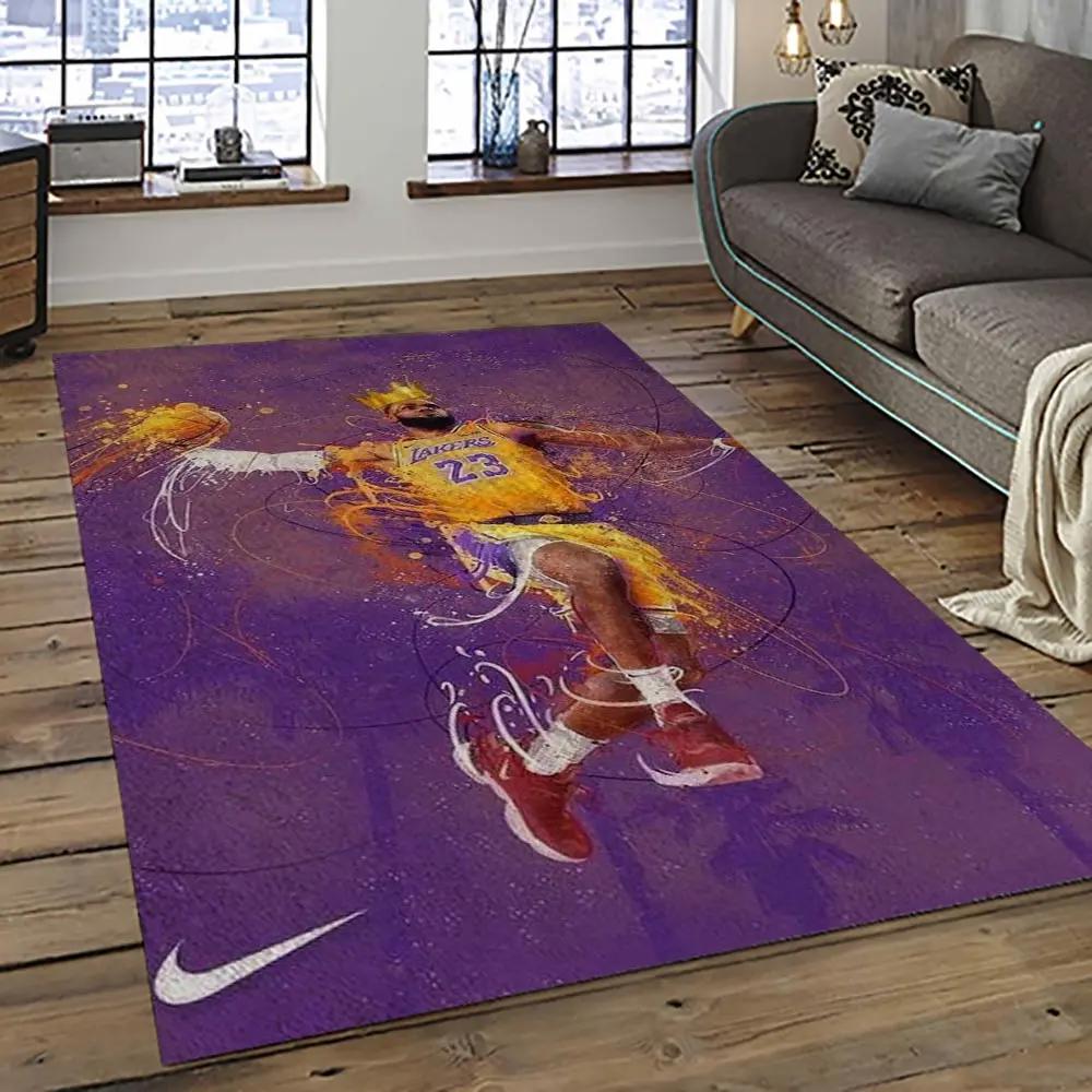 Nba los angeles lakers basketball team logo sport carpet area rug home decor best gift for friends lasl46 Rectangle Rug