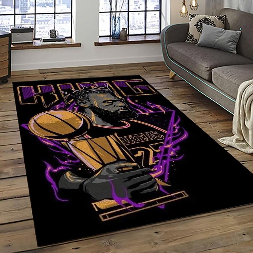 Nba los angeles lakers basketball team logo sport carpet area rug home decor best gift for friends lasl68 Rectangle Rug
