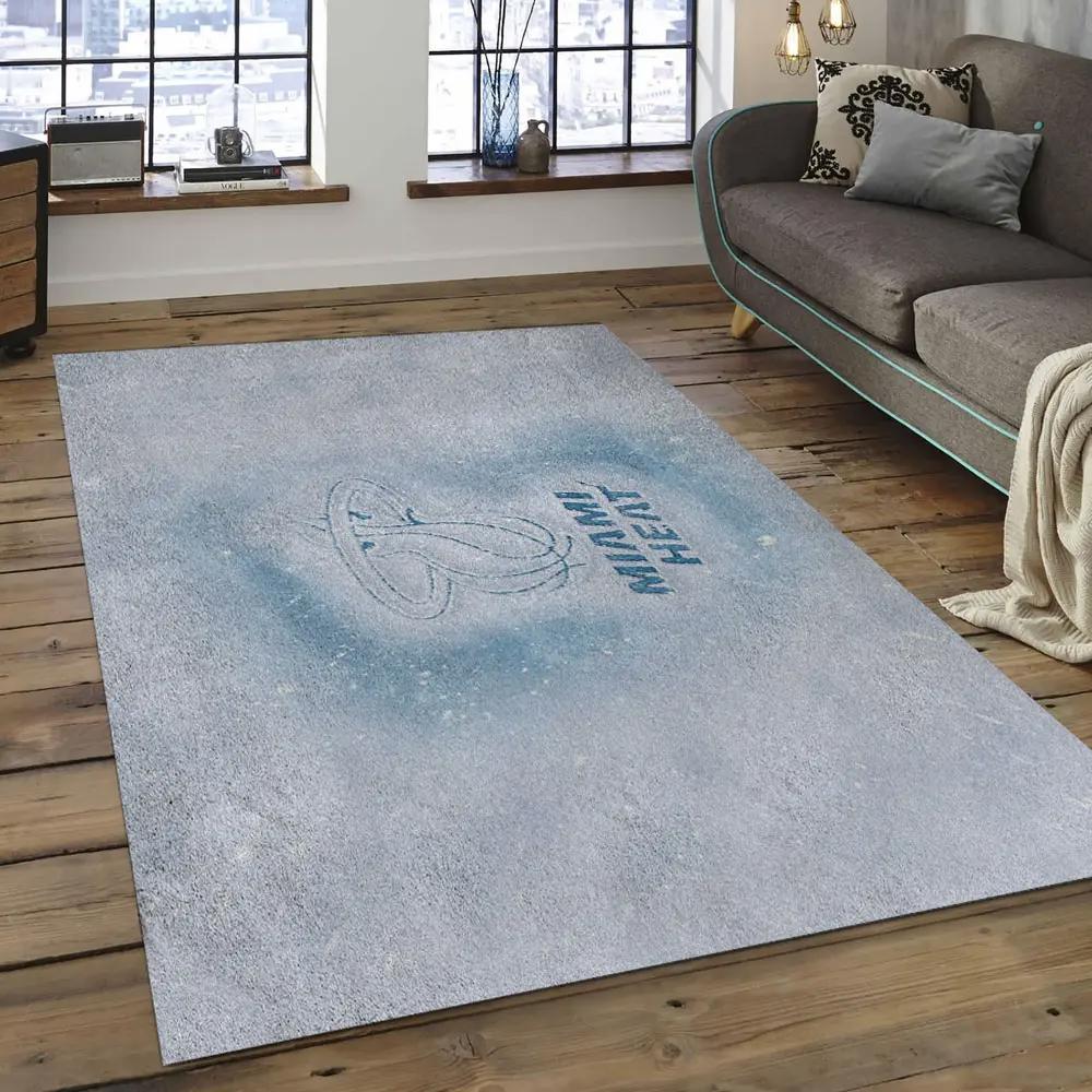 Nba miami heat basketball legend team logo rectangle area mh09 Rectangle Rug