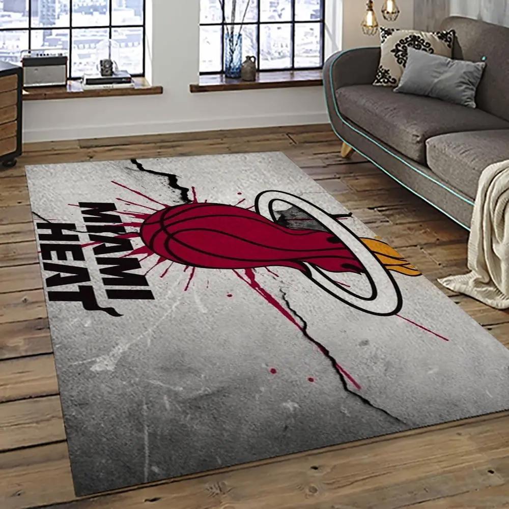 Nba miami heat basketball team logo sport carpet area rug home decor best gift for friends mh96 Rectangle Rug