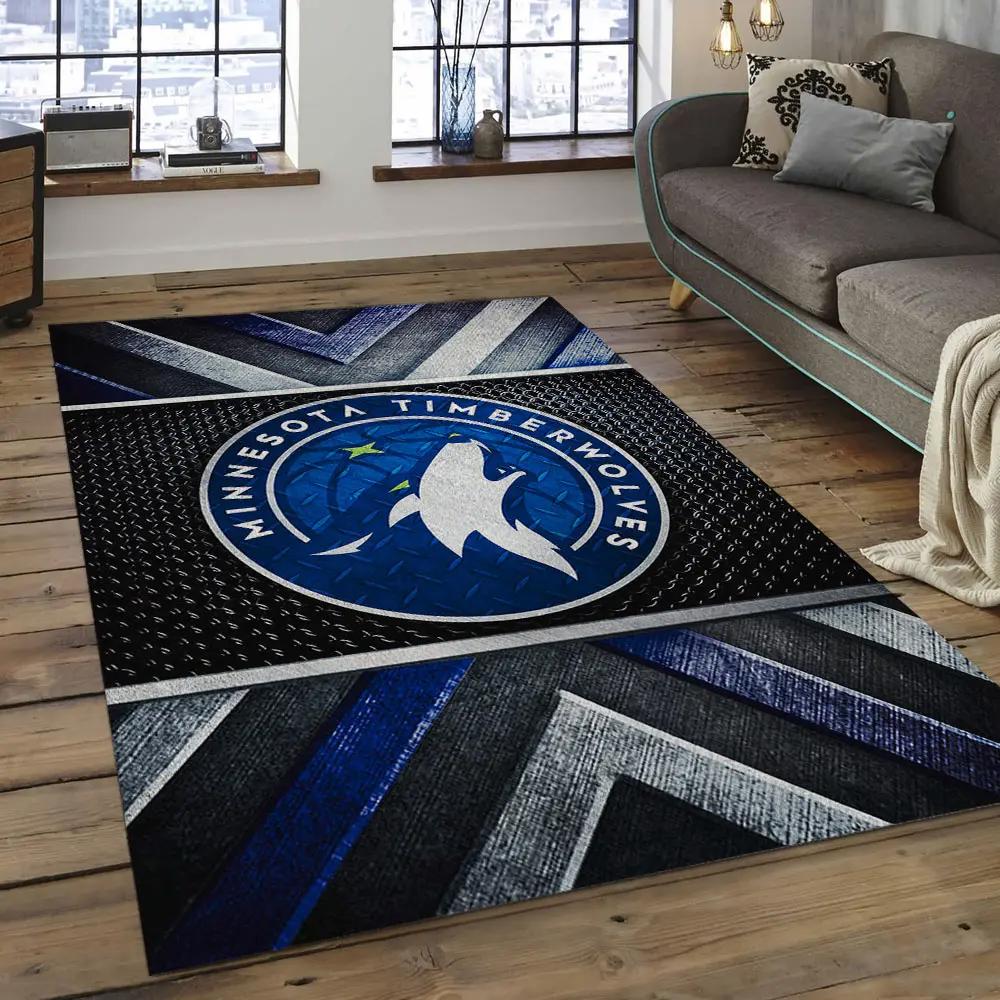 Nba minnesota timberwolves basketball legend team logo rectangle area mt30 Rectangle Rug