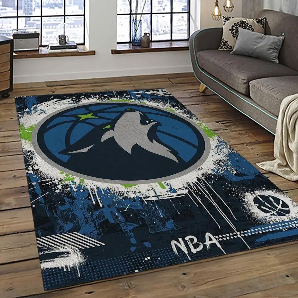 Nba minnesota timberwolves basketball team logo sport carpet area rug home decor best gift for friends mt68 Rectangle Rug
