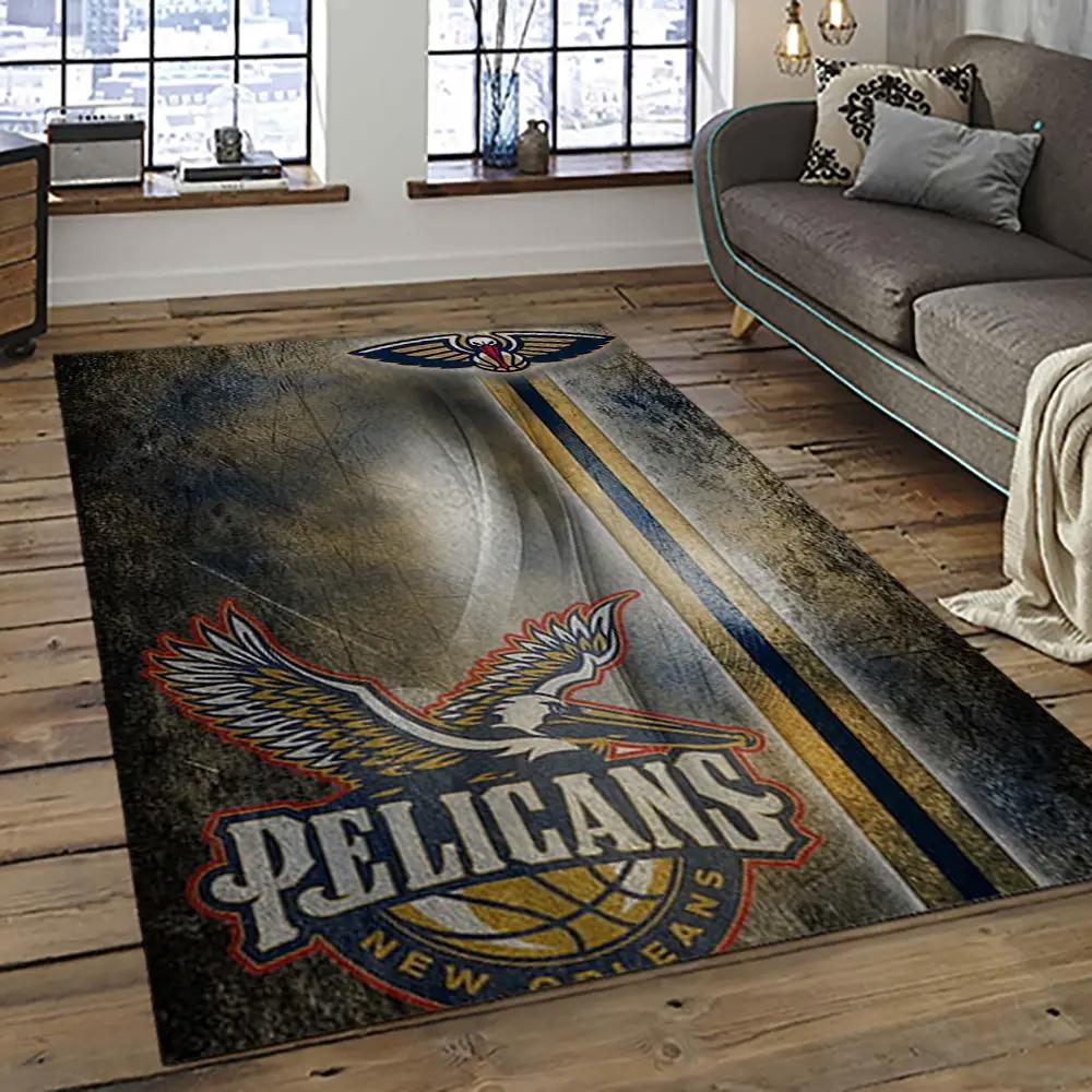 Nba new orleans pelicans basketball team logo sport carpet rectangle area rug for living room nop44 Rectangle Rug