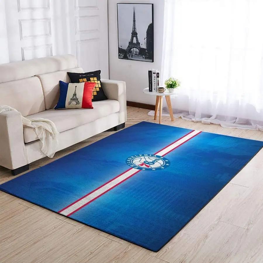 Nba philadelphia 76ers basketball area rug living room rug home decor 191221 Rectangle Rug