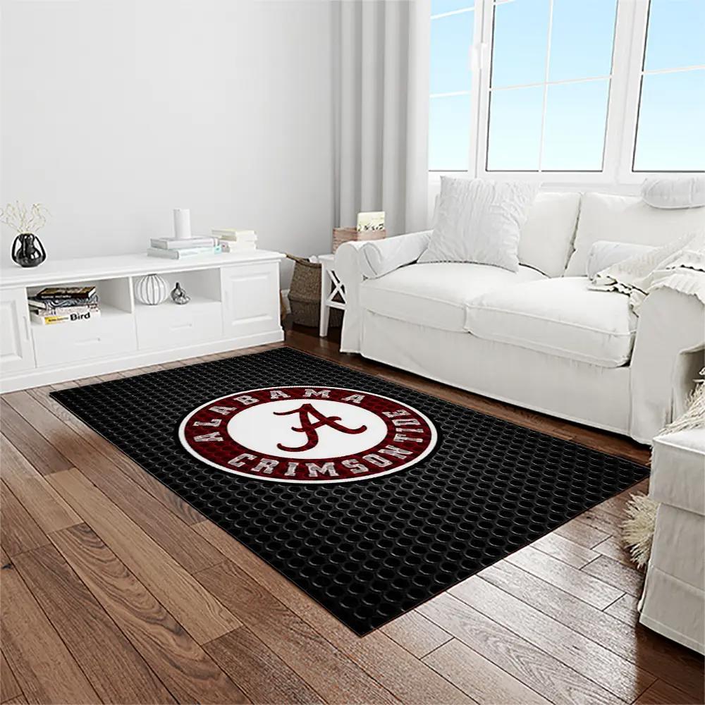 Ncaa alabama crimson tide college sport basketball and foolball team logo rectangle area rug act59 Rectangle Rug