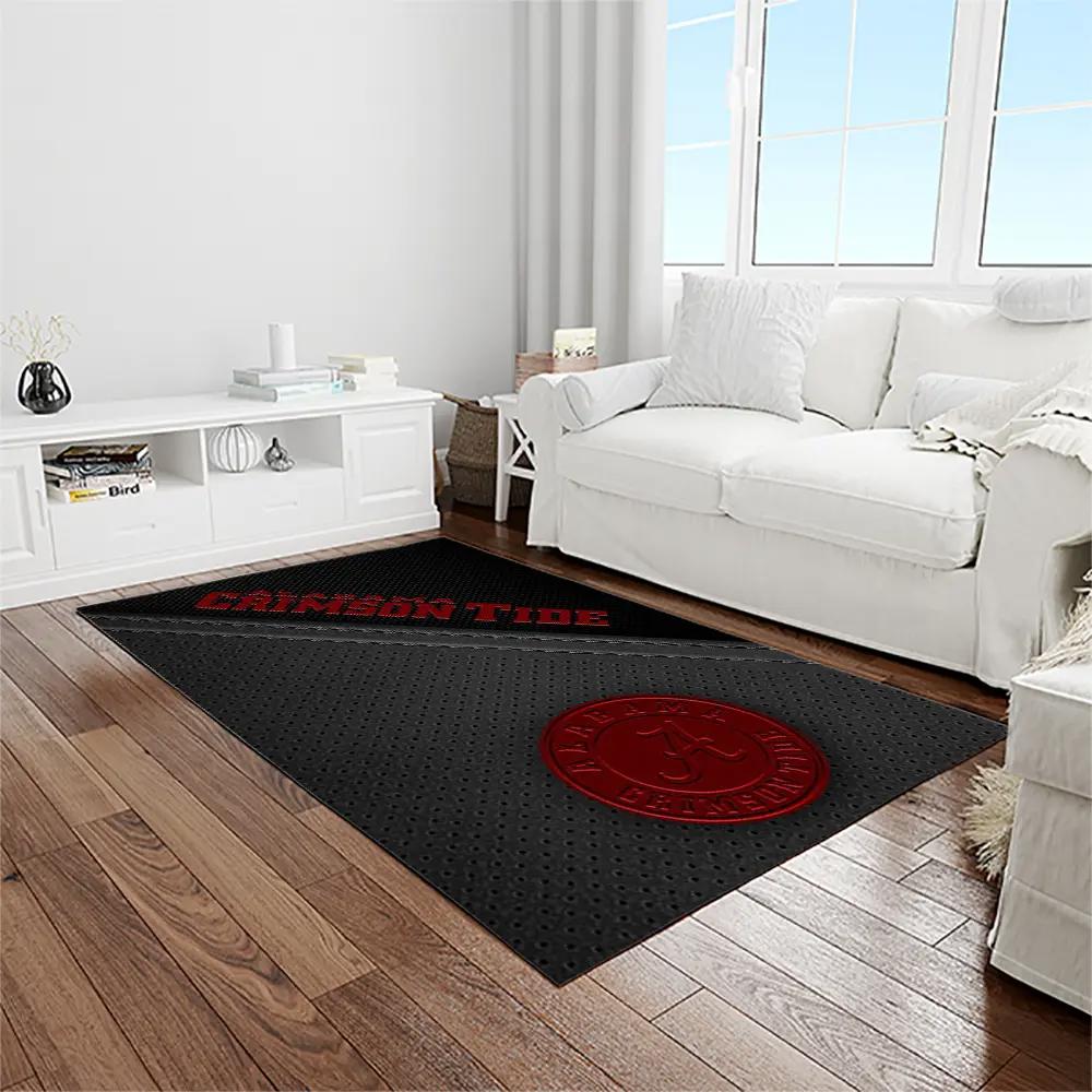 Ncaa alabama crimson tide college sport basketball and foolball team logo rectangle area rug act67 Rectangle Rug