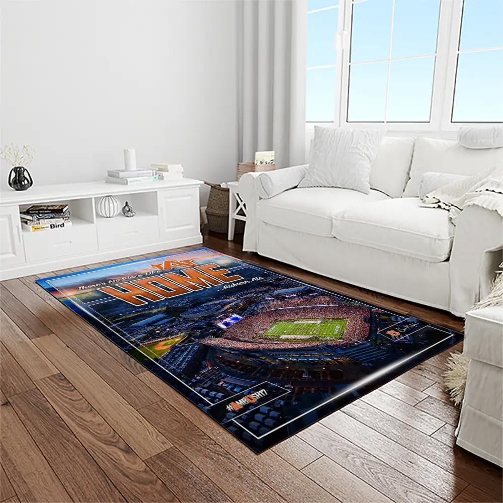 Ncaa auburn tigers college sport basketball and foolball team logo rectangle area rug ats56 Rectangle Rug
