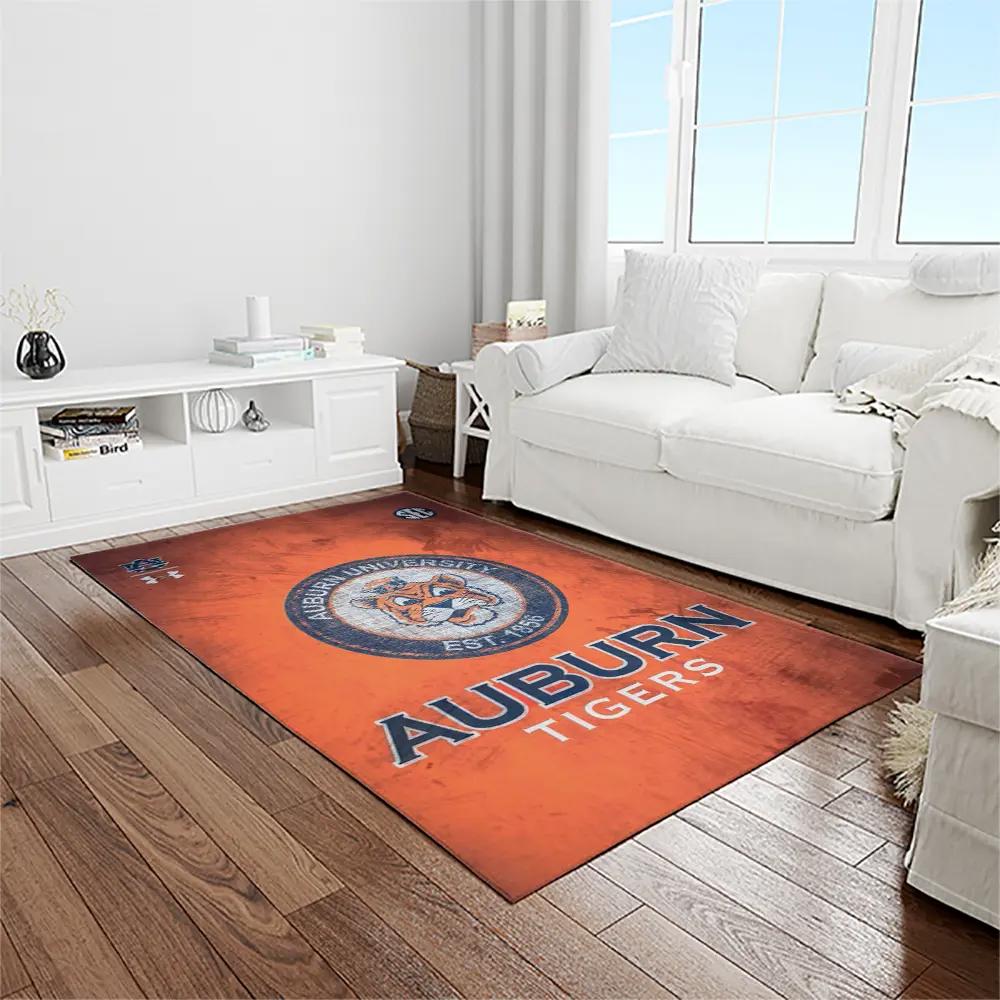 Ncaa auburn tigers college sport basketball and foolball team logo rectangle area rug ats60 Rectangle Rug