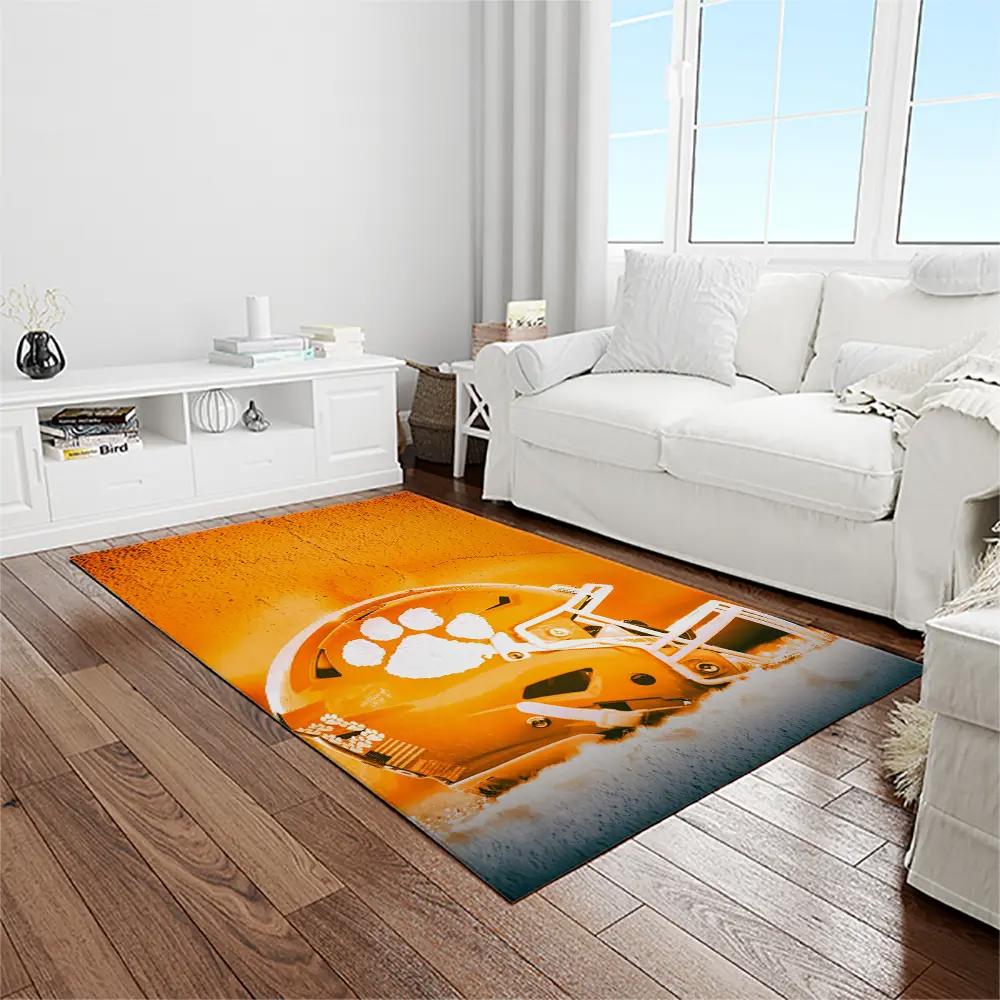 Ncaa clemson tigers college sport basketball and foolball team logo rectangle area rug ct06 Rectangle Rug