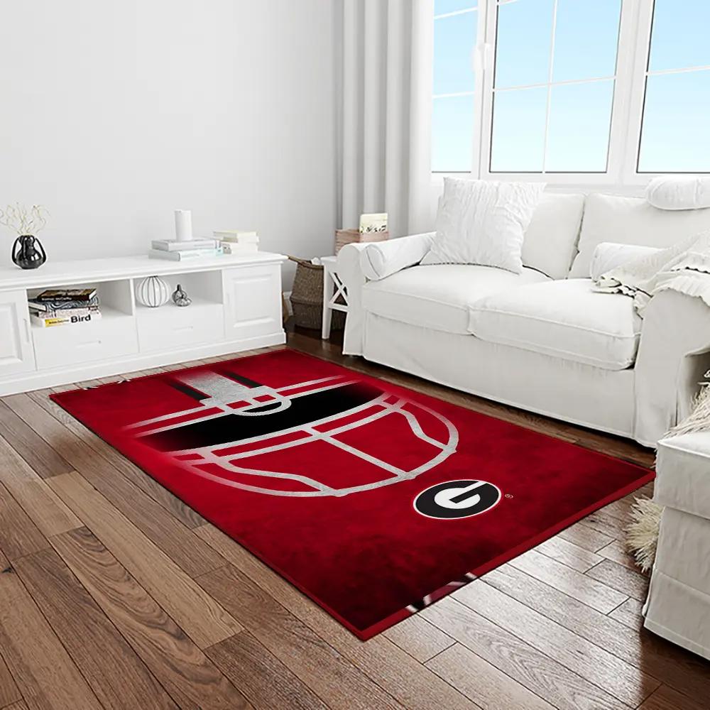 Ncaa georgia bulldogs college sport basketball and foolball team logo rectangle area rug gbs19 Rectangle Rug