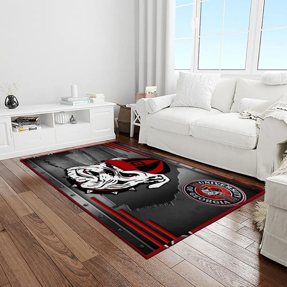 Ncaa georgia bulldogs college sport basketball and foolball team logo rectangle area rug gbs59 Rectangle Rug